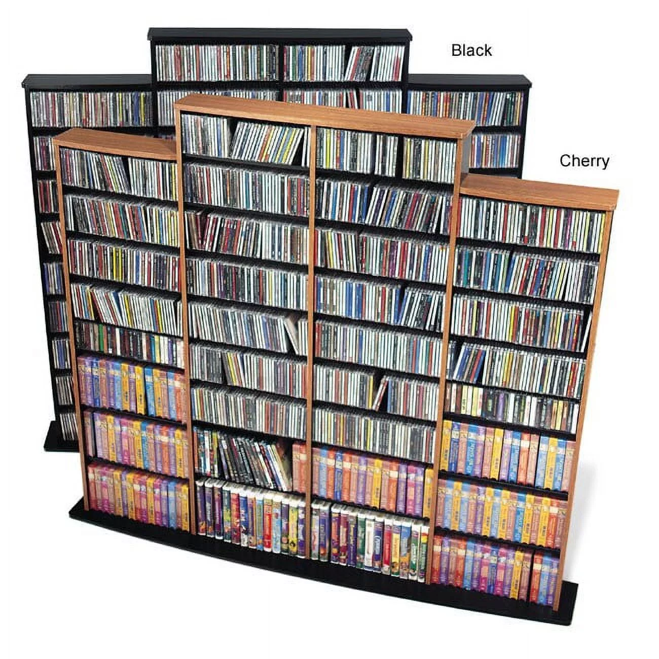 Prepac Quad Media Storage - 73.5" W x 63.75" H x 9.5" D Black
