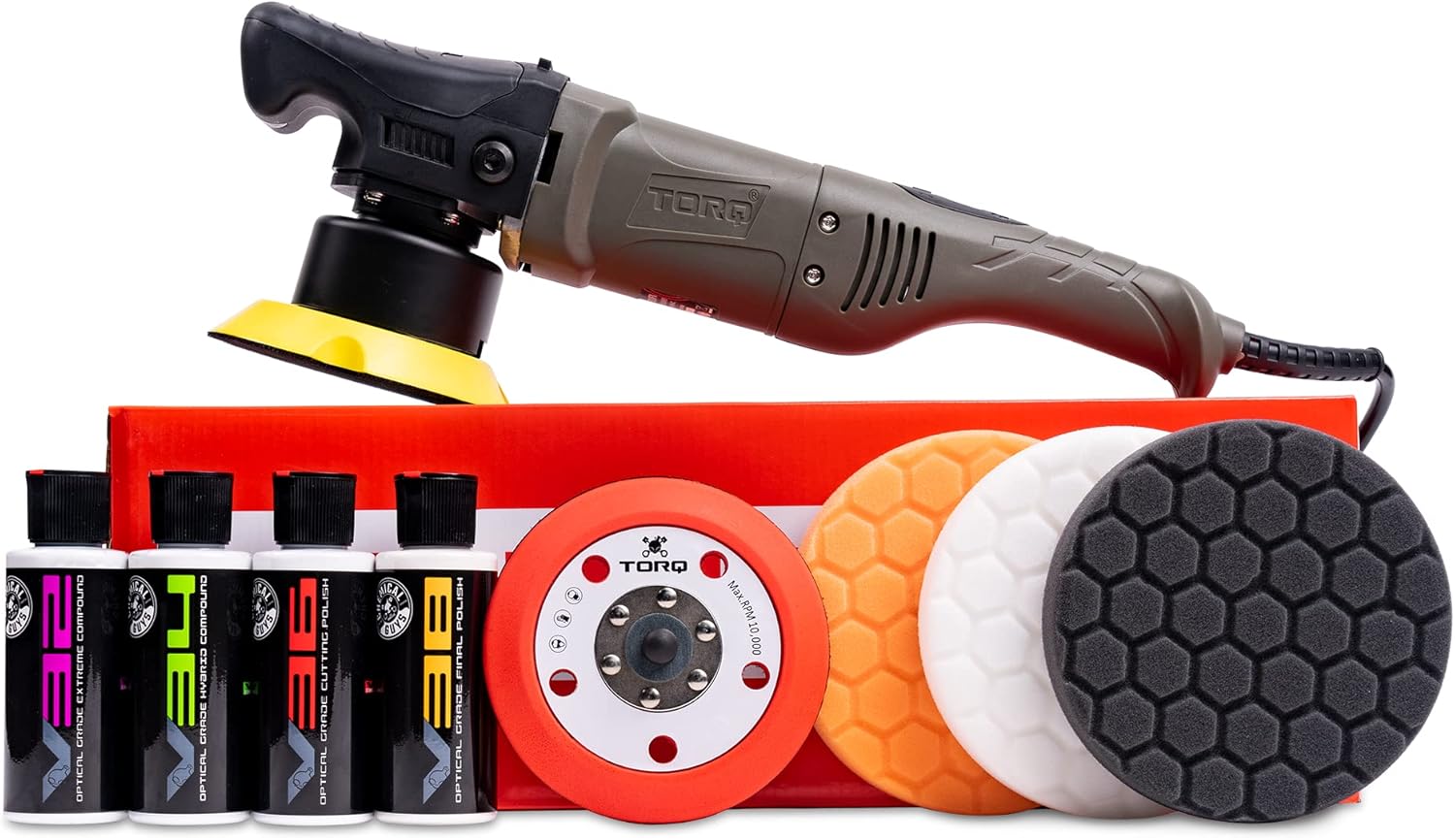 Chemical Guys BUF501X 10FX Random Orbital Polisher Kit, Polisher + 9 Items
