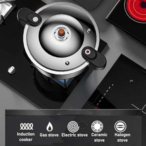 Stainless Steel Pressure Cooker, 10L/12L/16L Stovetop Pressure Canner with Easy Lock Lid, Fast Cooking Canning Pot Compatible with Gas & Induction Cookware, Electric Stoves