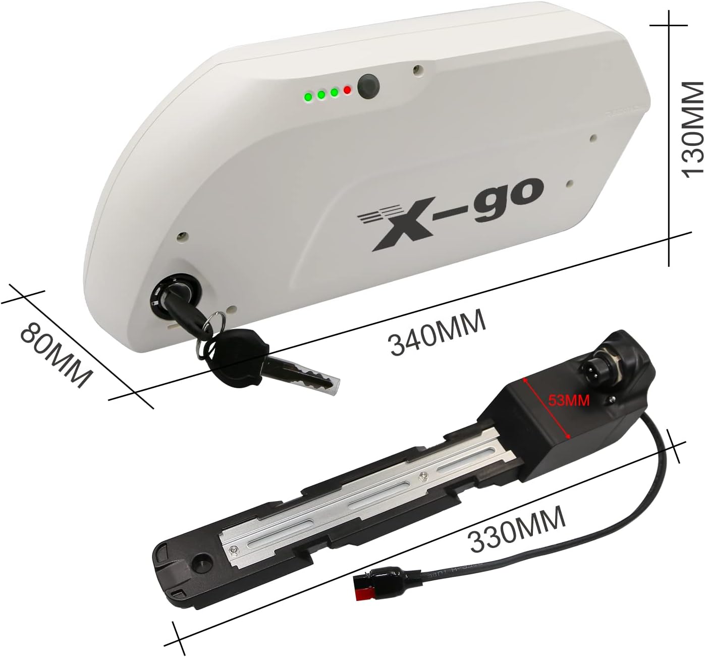 X-go 48V Ebike Battery 13AH Lithium Battery Pack with Charger, Electric Mountain Bike Replacement Battery for 1000W 750W 500W 350W 250W Bicycles Motor (48V 13Ah Upgrade Version)