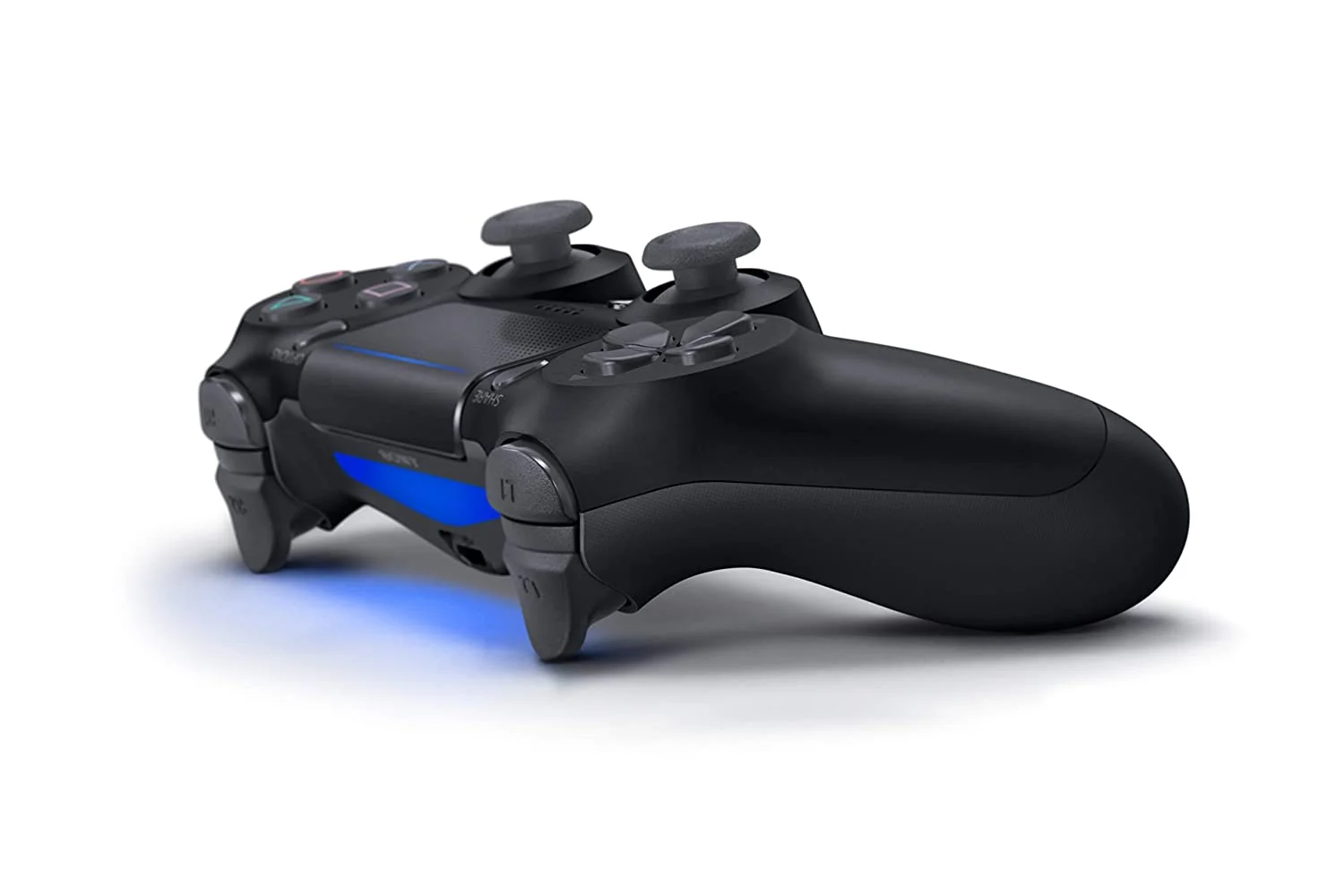 Sony Dual Shock Black Gaming Controller PS4 Console With Black Gaming Buds + Cleaning Kit BOLT AXTION Bundle Like New