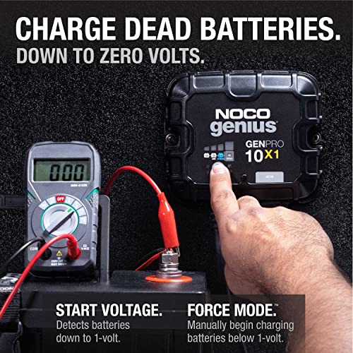 NOCO Genius GENPRO10X1: 1-Bank, 10A Onboard Battery Charger - 10A Per Bank, 12V Waterproof Marine Charger with Overcharge Protection & Temperature Compensation – for Lead-Acid & Lithium Batteries