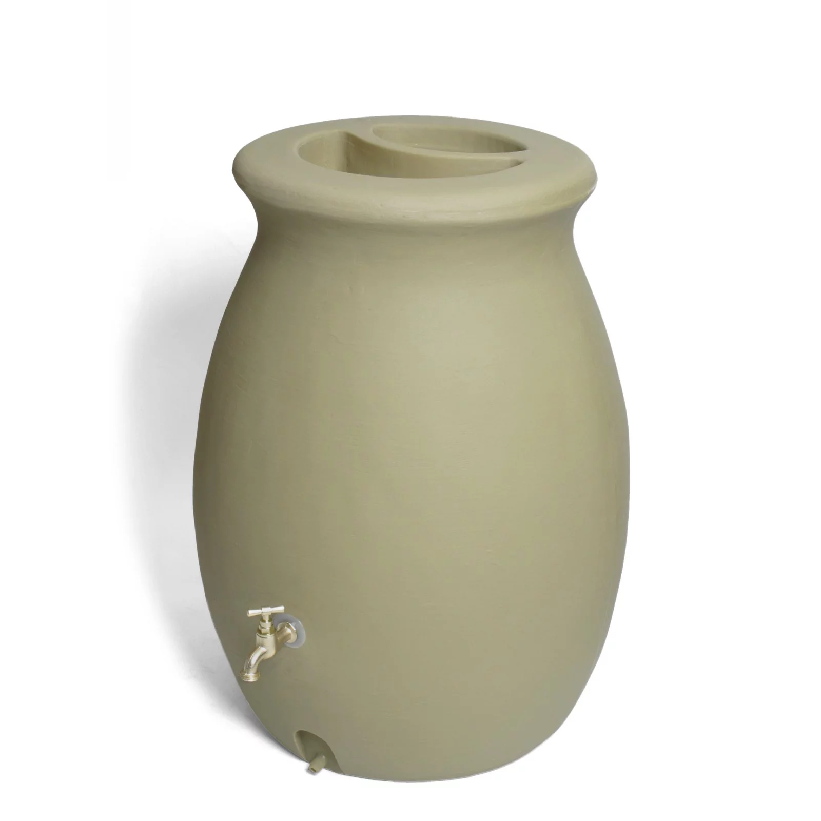 Algreen Castilla 50 Gallon Rain Water Collection Barrel, Brownstone