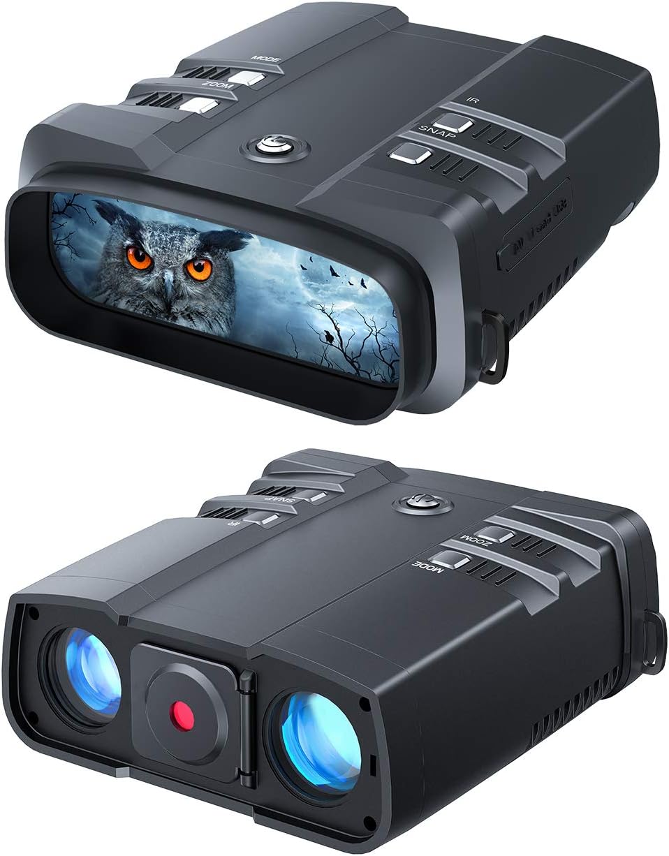 VABSCE 2021 Night Vision Binoculars, 1080p Full HD, 1640ft Viewing Range, Superior 5W Infrared, High Sensitivity COMS Sensor Night Goggles for Hunting, Camping and Surveillance with 64GB Micro SD Card