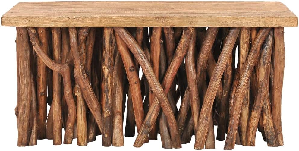 vidaXL Solid Reclaimed Wood and Teak Wood Coffee Table - Rustic Design Living Room Furniture with Unique Authentic Value and Exquisite Craftsmanship