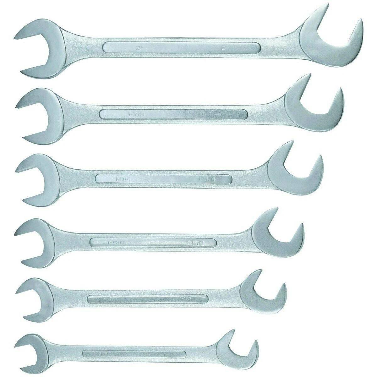 Jumbo Angle Wrench SAE 6 Piece Set 60 and 15 Offset Open Ends