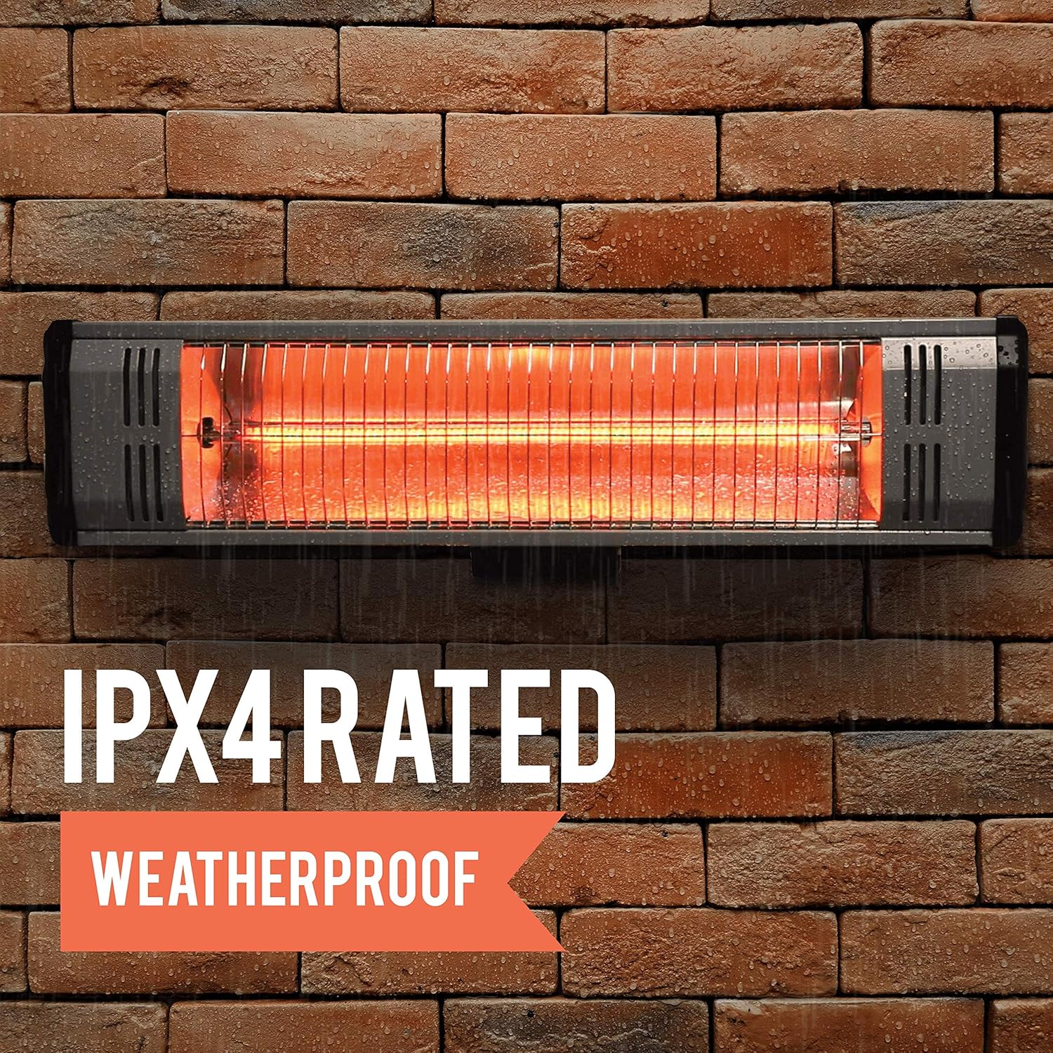 NEW Touch Screen - 1500 Watt ~ Infrared Space Heater ~ Wall Mounted ~ Wifi Enabled Grey with WIFI & HS-1500-OTR Infrared Heater, 1500-watt