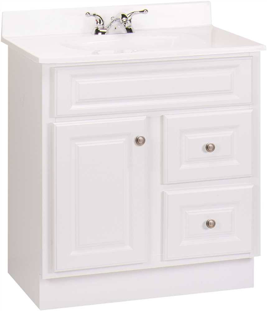 Glacier Bay HWH30D Hampton 30 in. W x 21 in. D x 33.5 in. H Bath Vanity Cabinet Only in White