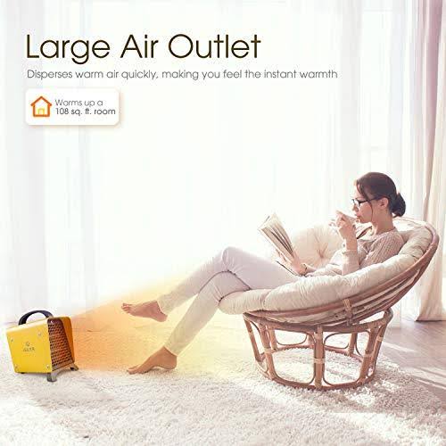 iSiLER Space Heater, 1500W Portable Indoor Heater, Ceramic Space Heater with