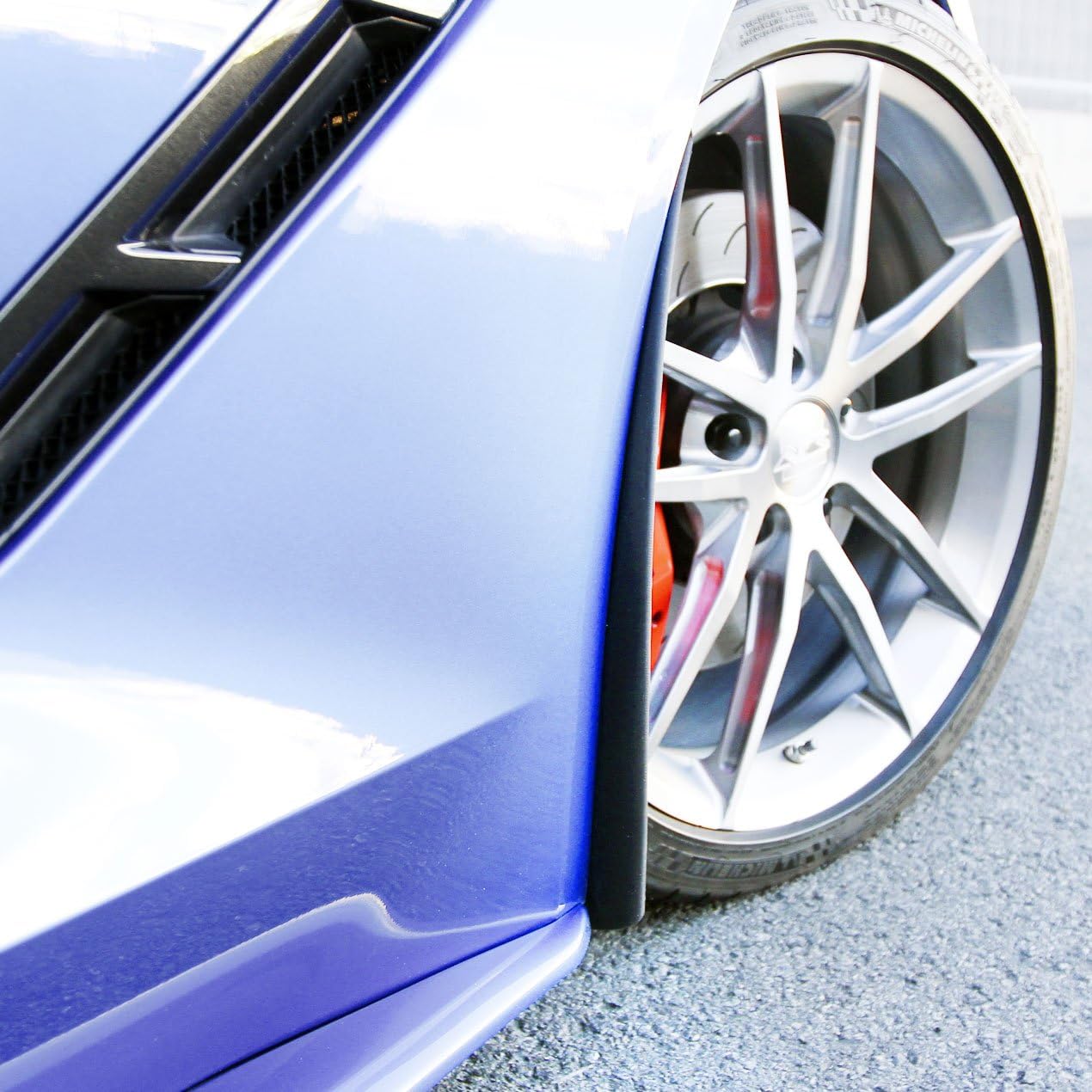 ACS Composite Enhanced Splash Guard in Carbon Flash for C7 Corvette Stingray Grand Sport & Z06. High durability and rigidity for ultimate rock chip protection (ACS Composite Front + GM Rear (4 total))