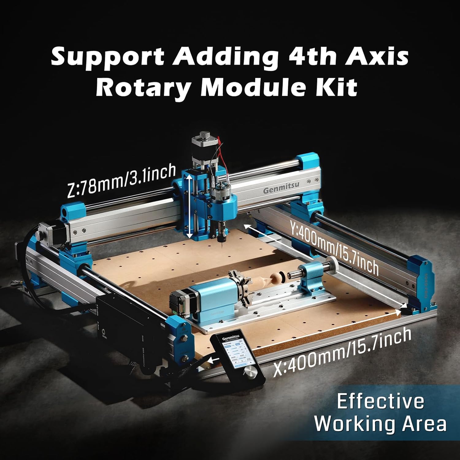 Genmitsu 4040-PRO CNC Machine & Compatible 1HP 65mm Diameter Palm Trimmer Router