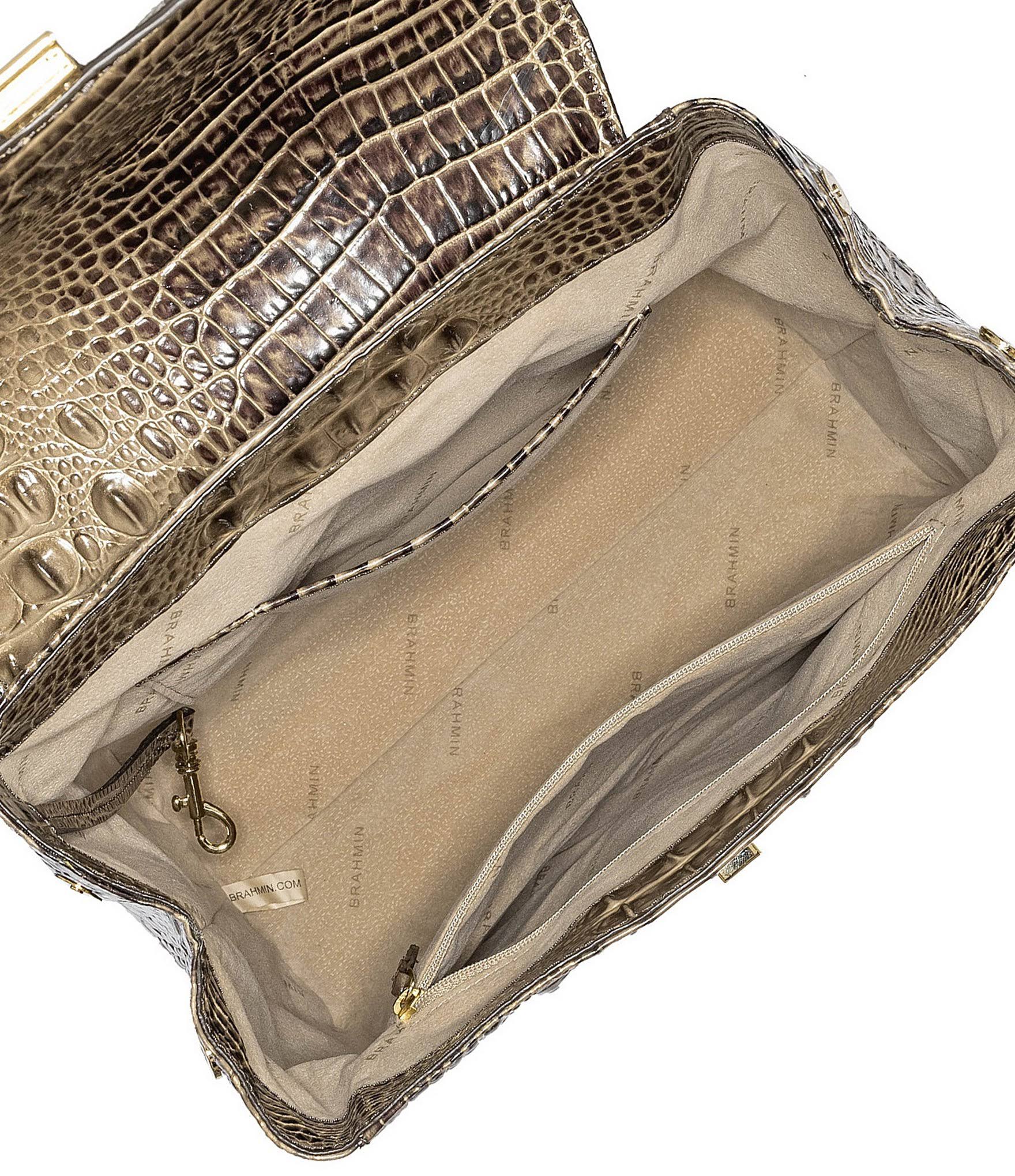 Brahmin Sadie Croc Embossed Leather Backpack - Pecan Melbourne
