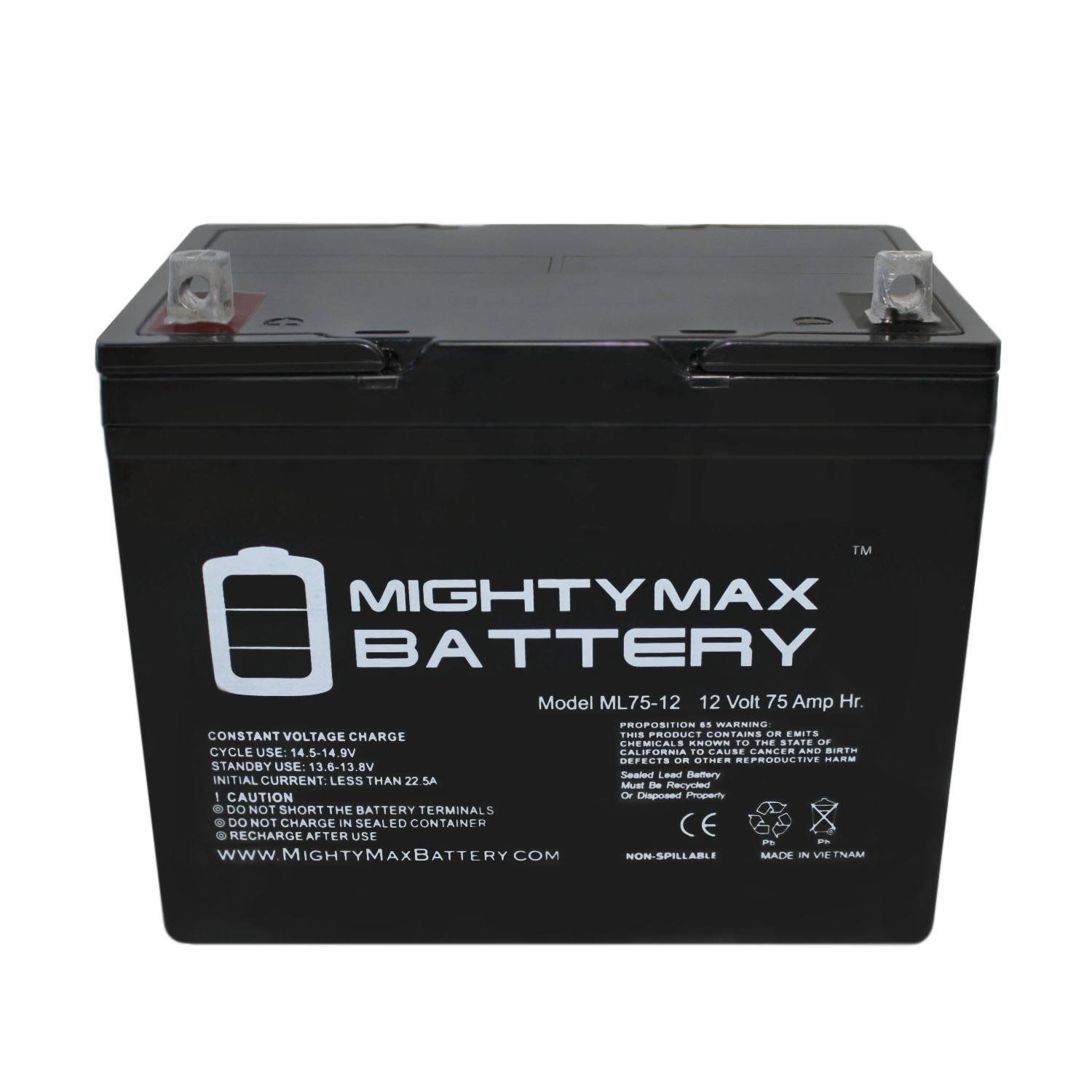 Mighty Max Battery - 12V 75Ah Battery Replacement for Pride Mobility Jazzy 1450 - ML75-1219845856830