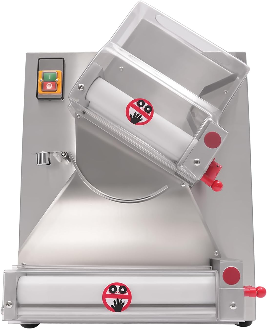 Commercial Pizza Dough Roller Sheeter, Max 12" Dough Roller Sheeter, Stainless Steel Dough Rolling Machine Adjustable Thickness, 370W Electric Pizza Dough Roller for Noodle, Bread and Pasta Maker