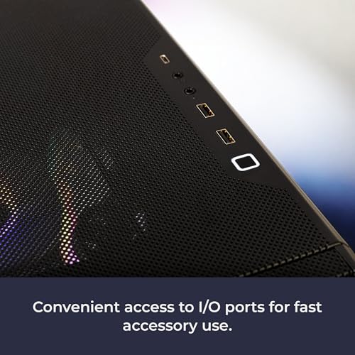 iBUYPOWER Slate MESH Gaming PC Desktop Computer Intel Core i7 14700F CPU, NVIDIA GeForce RTX 5070 12GB GPU, 32GB DDR5 RGB 5200MHz RAM, 1TB NVMe SSD, Windows 11 Home, Keyboard and Mouse - SMI7N5701