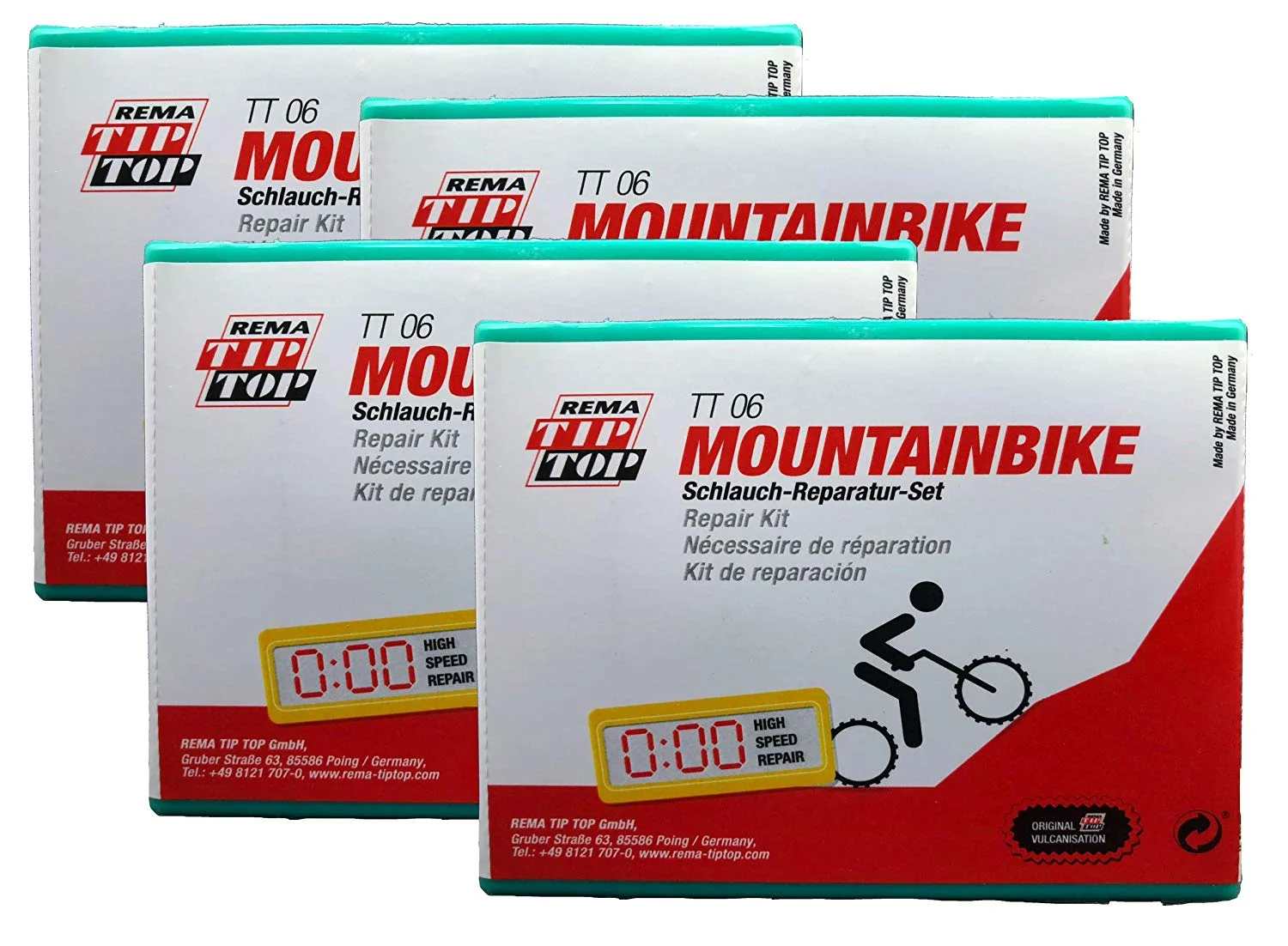 Four (4) REMA Bike Tube Tire Patch Repair Kits w/ air cartridges TT06 (23) TT O6