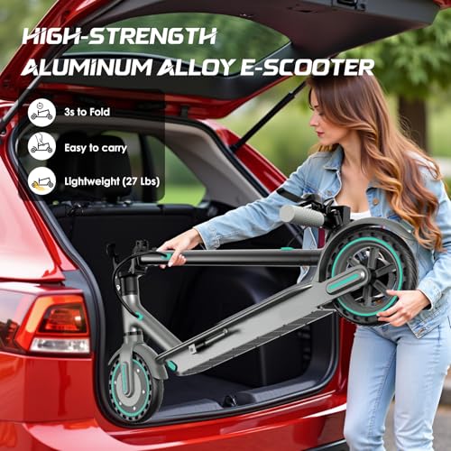 Electric Scooter for Adults, 19Mph, 15/21 Miles Range, Aluminum Alloy E-Scooter with 8.5" Honeycomb Tire, Foldable Escooter with Dual Braking System and App Control