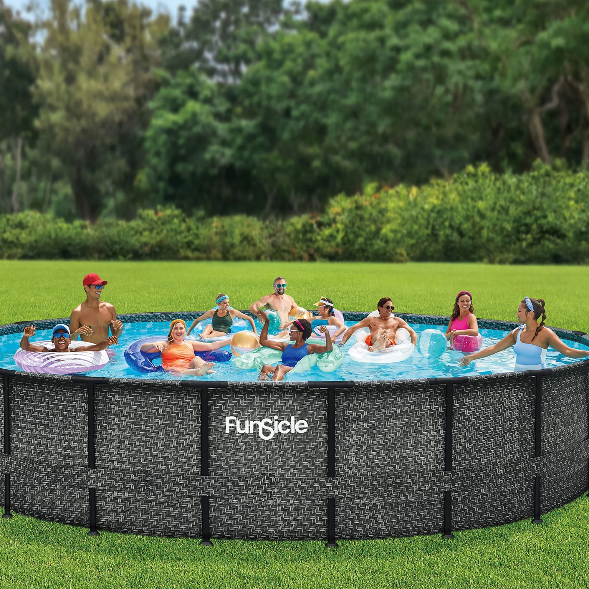 Funsicle 22' x 52 Oasis Round Outdoor Above Ground Swimming Pool