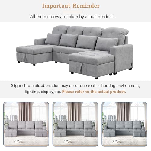 Oversized U-Shaped Sectional Sofa Couch Plush Corduroy Upholstered Modular Deep Seat Sofa&Couch Sectional W/Right Facing Chaise Lounge and 7 Toss Pillows for Home Apartment Living Room Furniture Sets