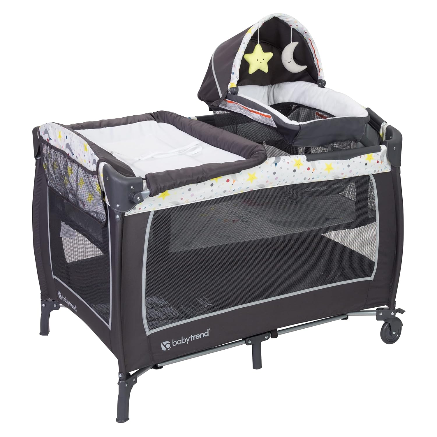 Baby Trend EZ-Lift™ 35 Plus Infant Car Seat, Dash Black & Lil' Snooze Deluxe II Nursery Center, Twinkle Twinkle Little Moon