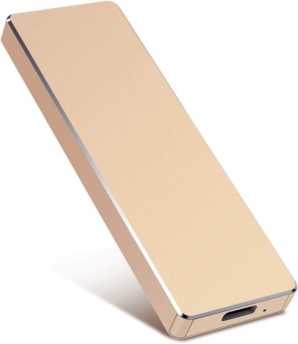External Hard Drive 10TB, Portable Hard Drive USB 2.0 Ultra-Thin External Hard Drive 10TB Compatible with PC, Laptop and Mac(10TB-Gold)