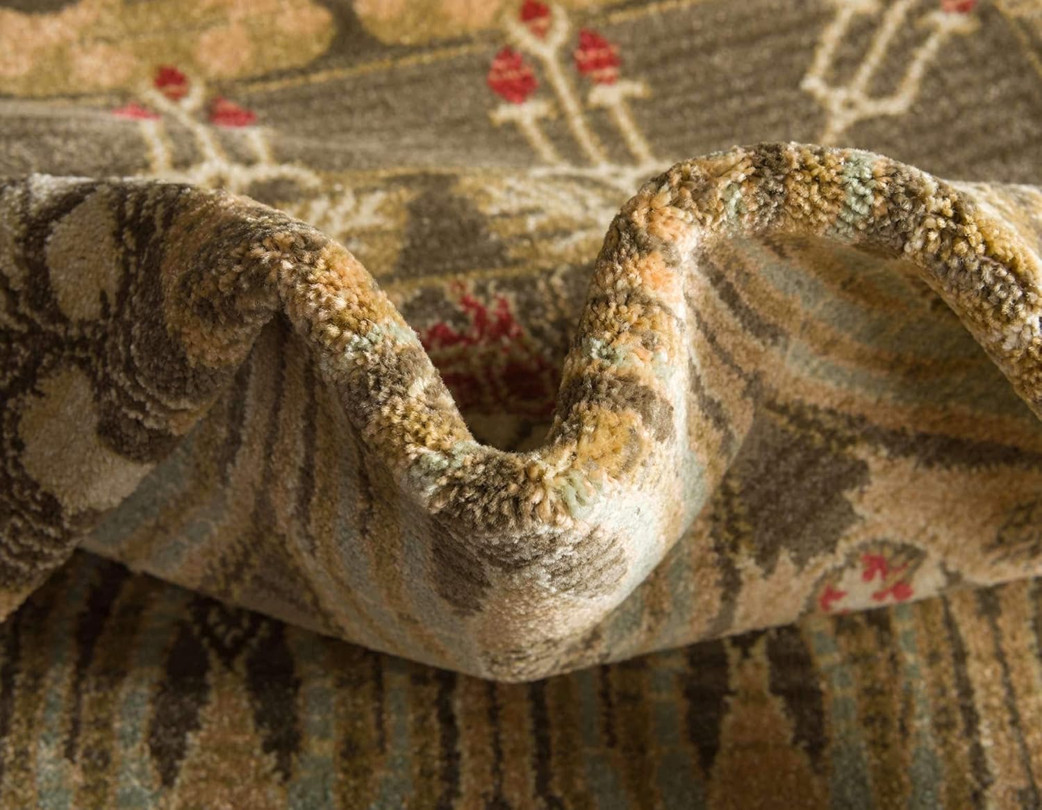 Unique Loom Edinburgh Collection Area Rug - Canmore (10' 6" x 16' 5" Rectangle, Brown/ Light Blue)