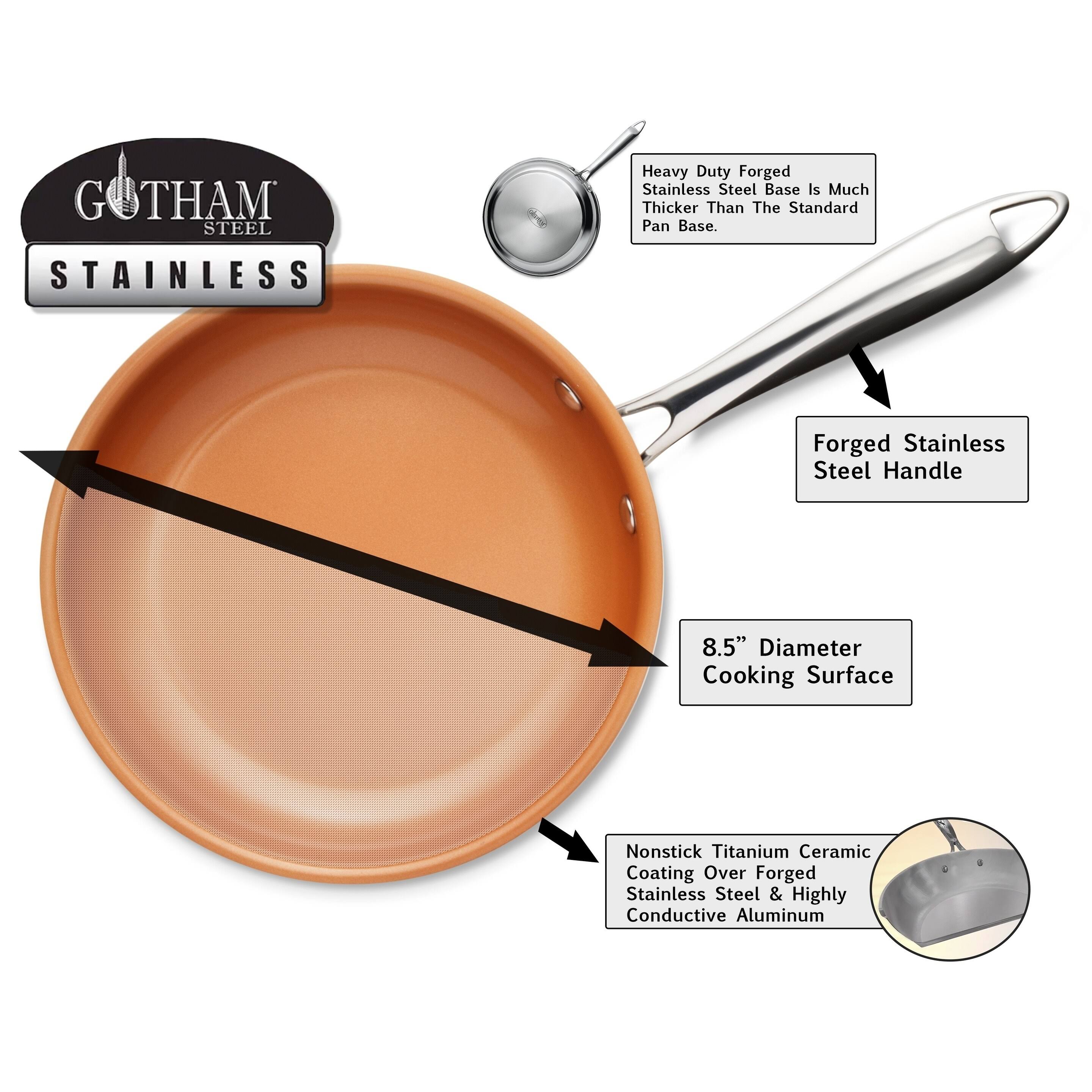 Gotham Steel - 10-Piece Cookware Set - Stainless Steel