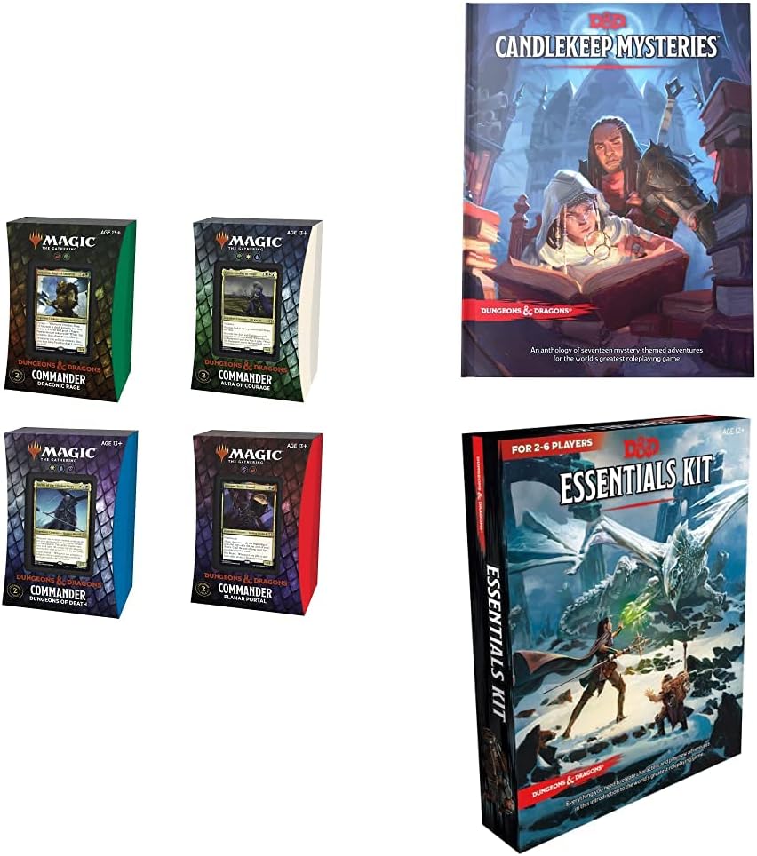 Magic: The Gathering Adventures in the Forgotten Realms Commander Deck Bundle &ndash; Includes 1 Draconic Rage + 1 Planar Portal + 1 Dungeons of Death + 1 Aura of Courage