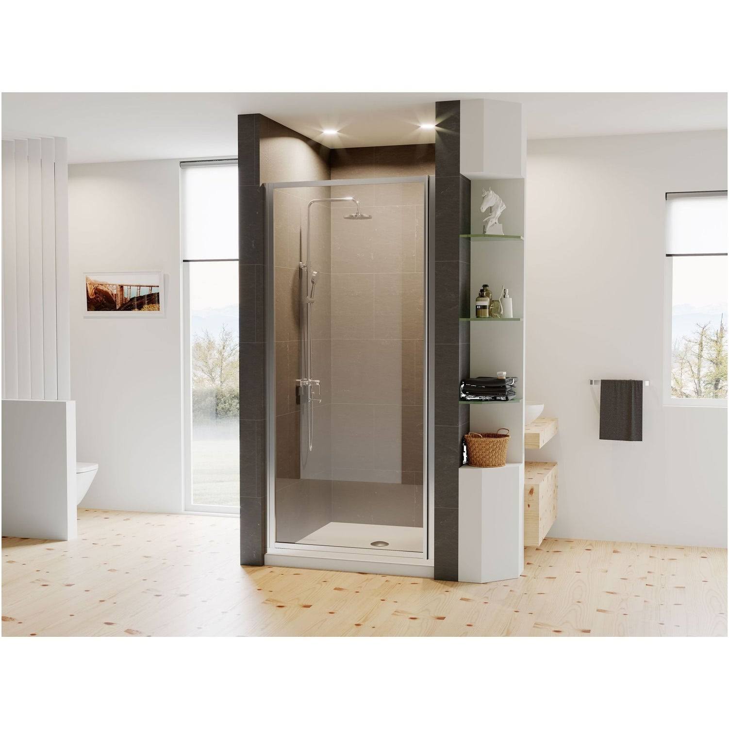 Coastal Shower Doors L30.69-C Legend Series 30x22 x 68x22 Framed Hinge Shower Door W Chrome