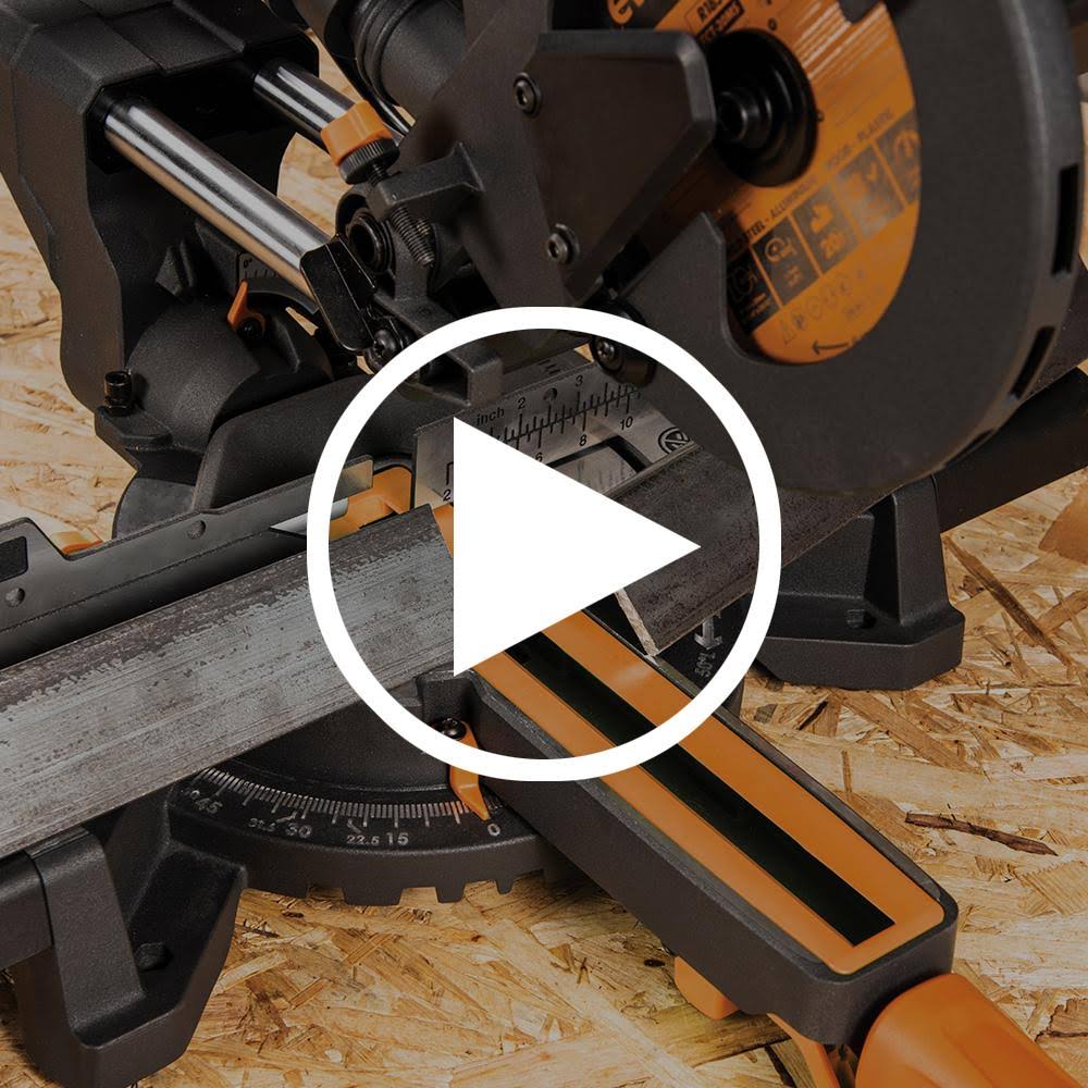 Evolution R185SMS+: Single Bevel Sliding Miter Saw with 7-1/4 in. Multi-Material Cutting Blade