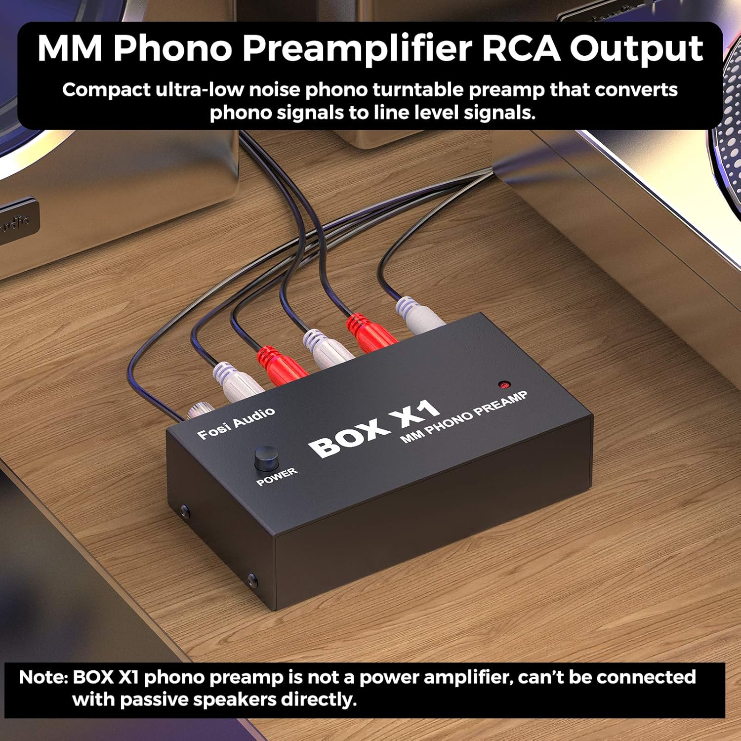 Fosi Audio Box X1 Phono Preamp for MM Turntable Mini Stereo Audio Hi-Fi Phonograph/Record Player Preamplifier with 3.5MM Headphone and RCA Output with DC 12V Power Supply Pack of 2