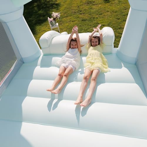 Bounceland Bouncy Castle Daydreamer Mist Bounce House, Pastel Bouncer with Slide, 12 ft L x 9 ft W x 7 ft H, UL Blower Included, Trendy Bouncer for Kids, Indoor and Outdoor Use