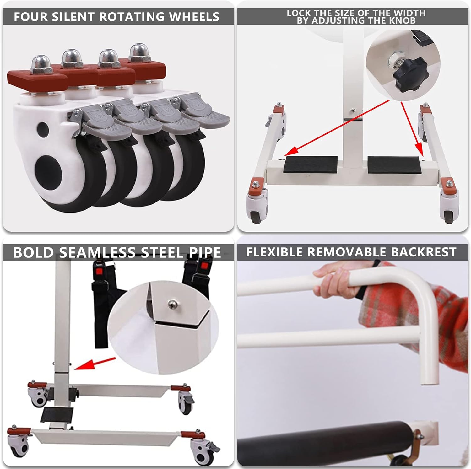 Transfer Wheelchair, Wheelchair Lift for car, Lifts for Home use with Soft Cushion, Transport Chair for Elderly Handicapped, bedridden Patients Supplies