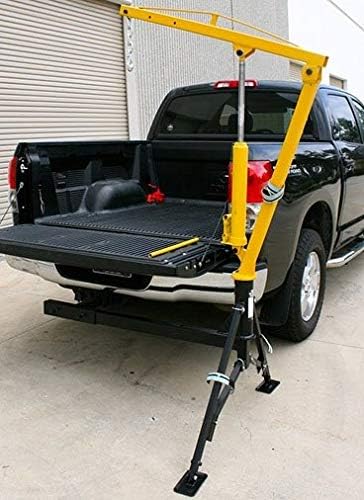 JEGS Hydraulic Hitch-Mounted Crane | Up To 1,000 LBS Capacity | Mounts to Pick-Up Truck With 2” x 2’ Receiver Hitch | 22” to 79” Lift Range | 360 Degree Swivel