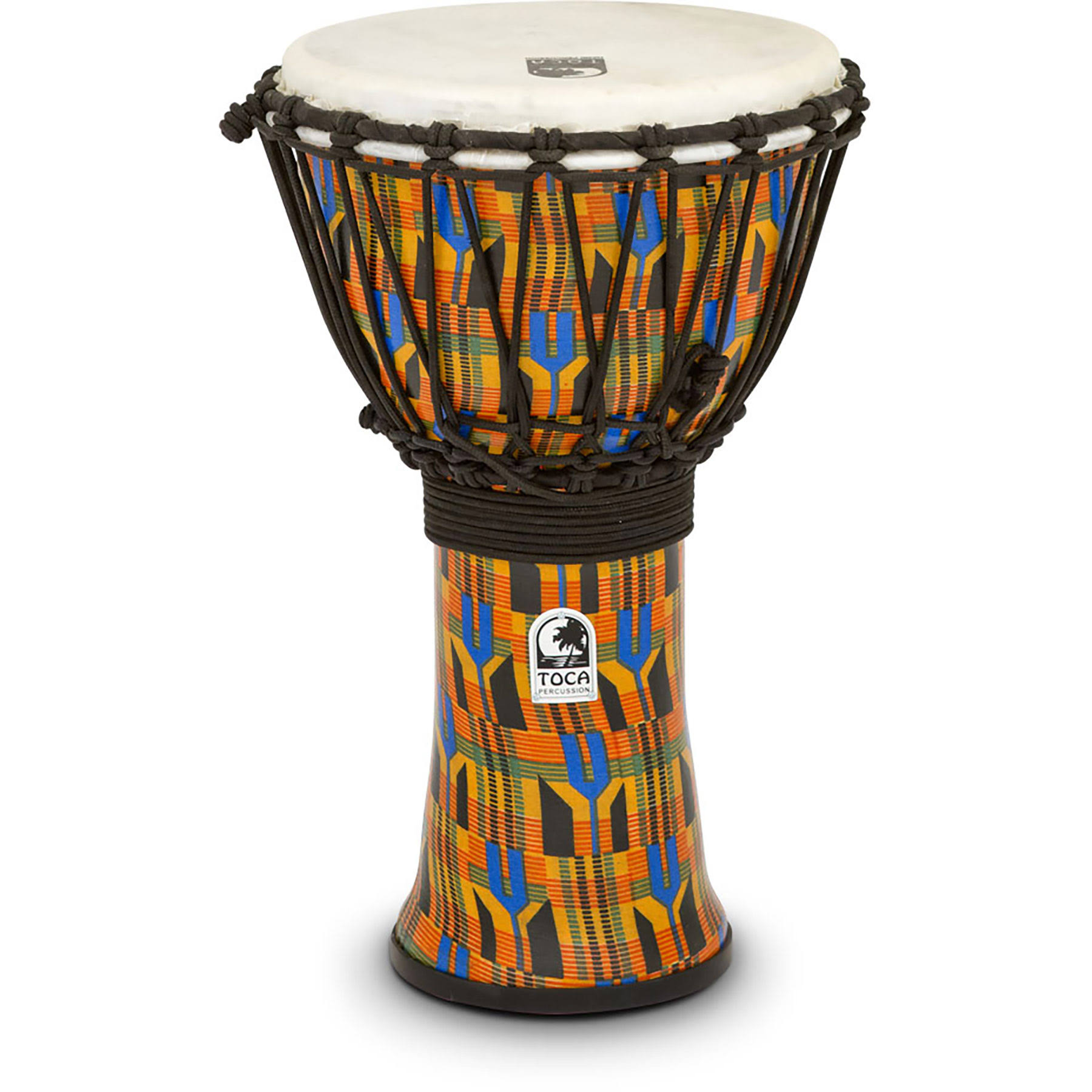 Toca Freestyle Kente Cloth Rope Tuned Djembe 9 in.