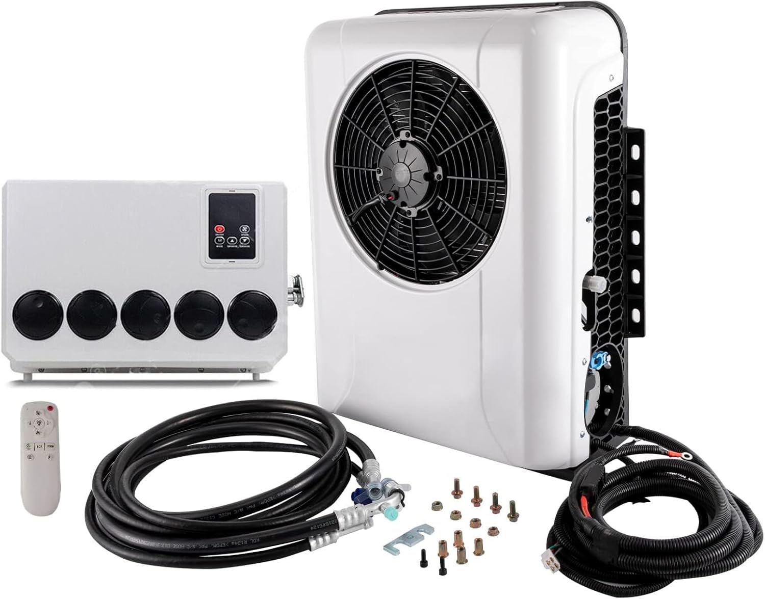 Low Noise Split 12V DC 800W Truck Parking Air Conditioner For Cab Truck Bus RV Caravan Semi-Truck Trailer Camper Pickup Motorhome Fast Cooling High Efficiency more energy-saving 10000 BTU