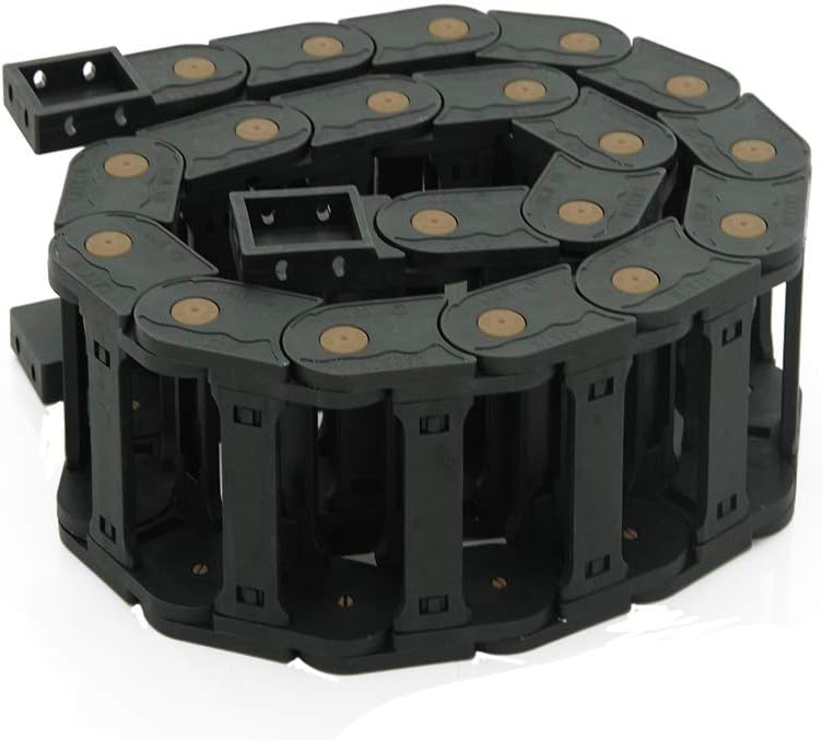 Fielect Drag Chain Cable Carrier Open Type with End Connectors R100 35X100mm 1 Meter Plastic for Electrical CNC Router Machines Black 1Pcs