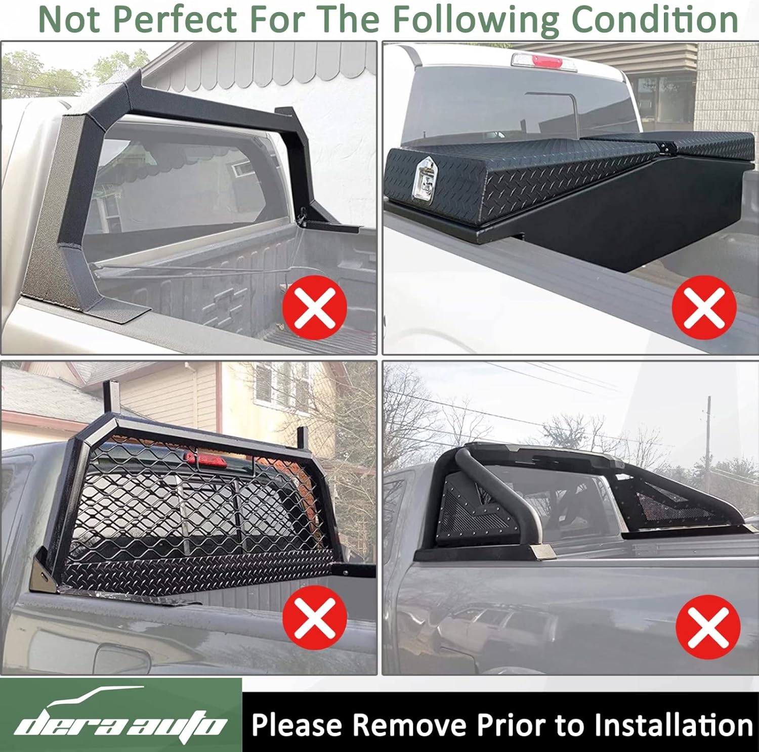 Dera Auto Hard Tri-Fold Truck Bed Cover Fits 2015-2022 F150, Styleside 5.5ft/67.1in Bed Tonneau Cover