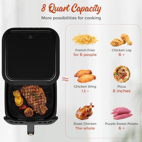 Kitchen Elite Air Fryer with Stainless Steel, Large Capacity