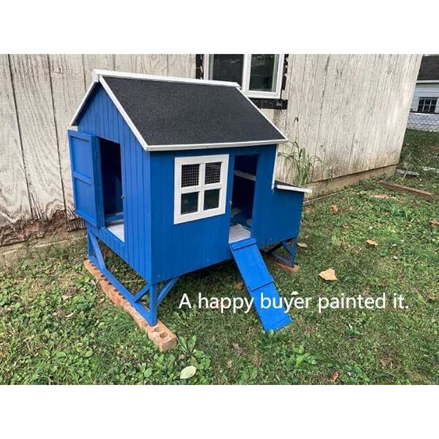 Omitree Deluxe Large Wood Chicken Coop Backyard Hen House 4-8 Chickens with 3 Nesting Box - Pet Supplies online store