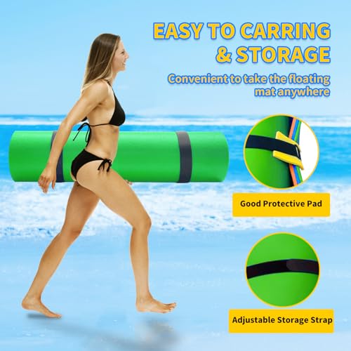 Lily Pad Floating Mat, 9'/12'/18' Premium Floating Water Mat for Lake, 3-Layer Tear-Resistant XPE Foam, Giant Lily Pad for Water Recreation Pool, Suitable for Multiple Users