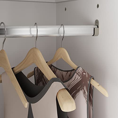 FAMAPY 2 Door Wardrobe Closet, Tall and Narrow Armoire Wardrobe Closet with Hanging Rod, Gold Metal Handles, Bedroom Armoire Closet White (15.7”W x 19.3”D x 74.9”H)