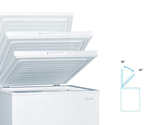 Smad Chest Freezer 10 Cu.Ft with 3 Removable Basket and Lock, Large Deep Freezer Low Noise, Perfect for Home, Kitchen, Garage and Basement, White