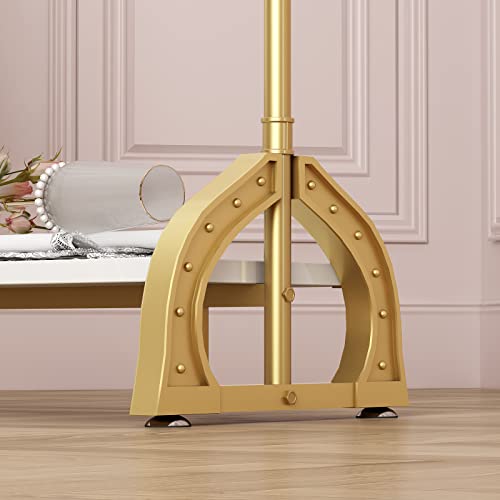 Gold Clothing Rack, Boutique Clothes Rack with Shelf for Display, Heavy Duty Garment Rack for Retail Use (47.24L)
