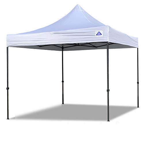 DELTA 10'x10' Pop Up Party Tent Commercial Instant Party Wedding Canopy Shelter Ez + Wheel Bag + 4 Weight Bags -10'x10' D Model White