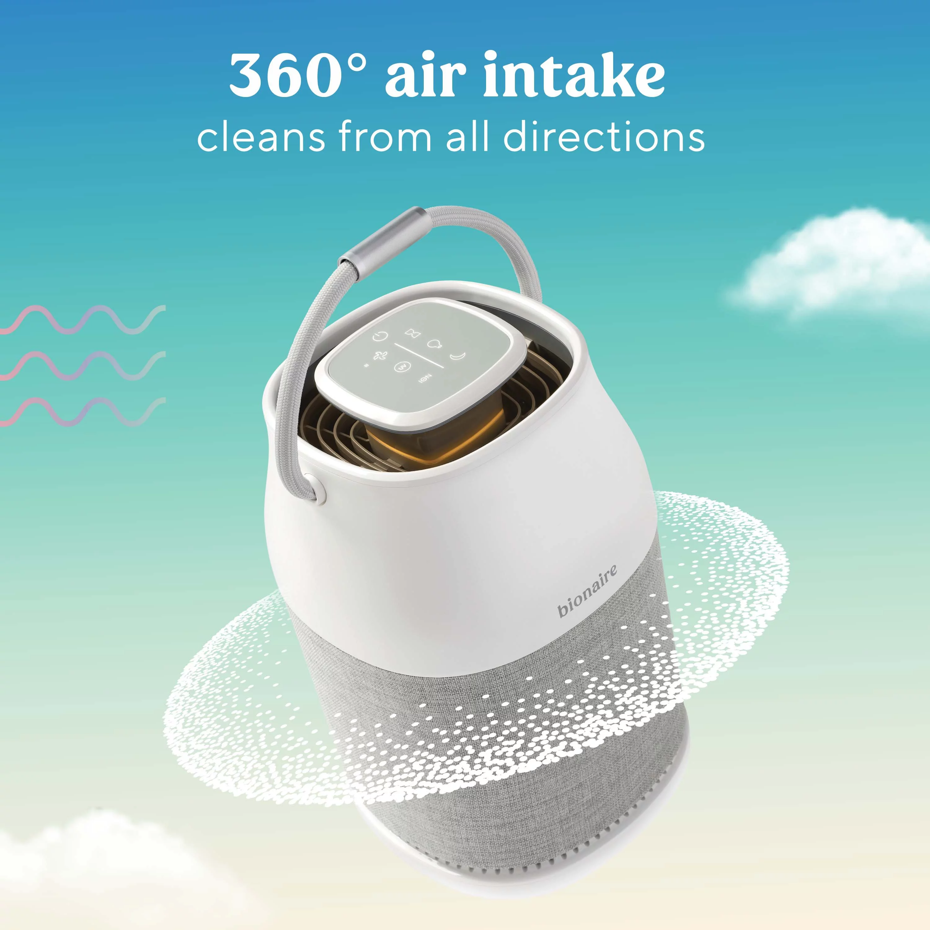 Bionaire True HEPA 360 UV Air Purifier, Home Air Purifier with True HEPA Air Filter, Medium Room