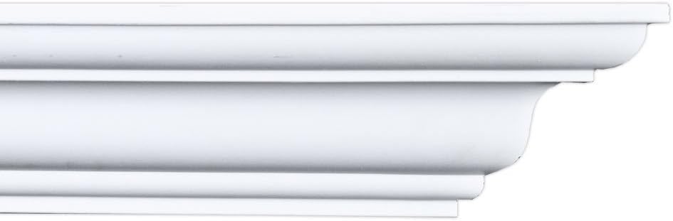 Crown Molding 3-3/8" Height 94-1/2" Length Manufactured with a Dense Architectural Polyurethane Compound (6 moldings)
