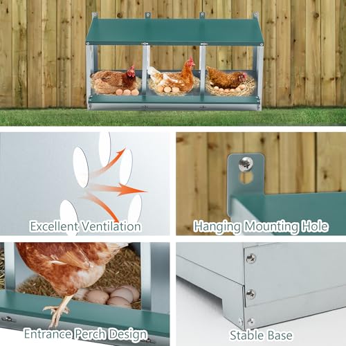 3-Tier Large Wooden Chicken Coop for 8-10 Chickens,Outdoor Walk-in Chicken Coop House with Run&Nesting Boxes,Hen House Poultry Pet Habitat Hutch Cage W/Pull Out Trays&Wire Fencing(95"×80"×83")