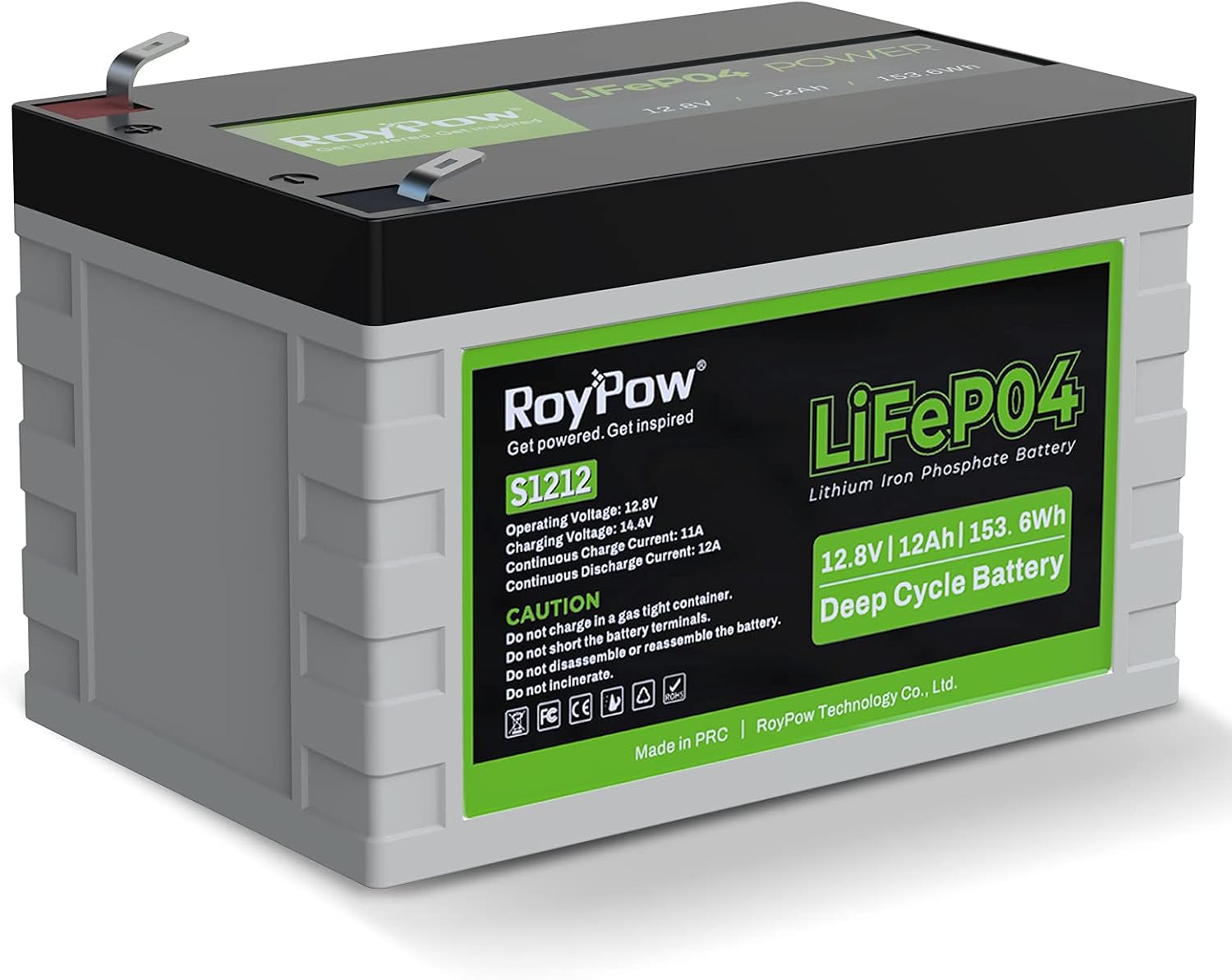 12V Lithium Battery 30Ah, RoyPow Deep Cycle LiFePO4 for RV, Solar Marine and Off-grid Applications