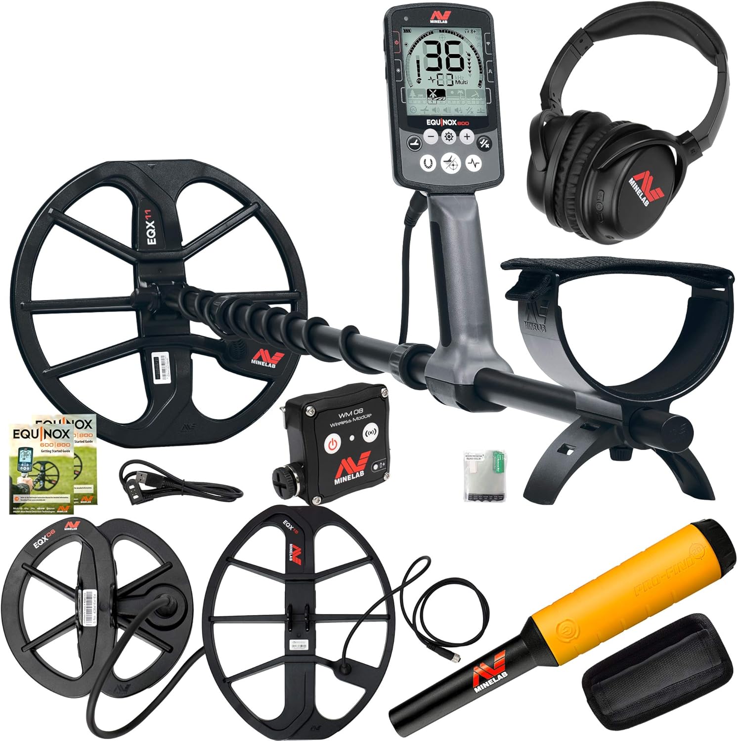Minelab Metal Detectors Equinox 800 w 6 Inches Coil, 15 Inches Coil Pro Find 20 Pinpointer